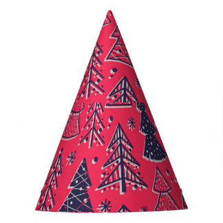 クリスマスフォレスト：冬のシルエット壁紙。 パーティーハット