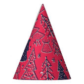 クリスマスフォレスト：冬のシルエット壁紙。 パーティーハット (左)