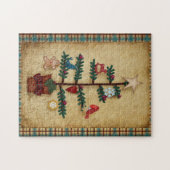 クリスマスフォークアートツリー |プリムスタイル ジグソーパズル (横)