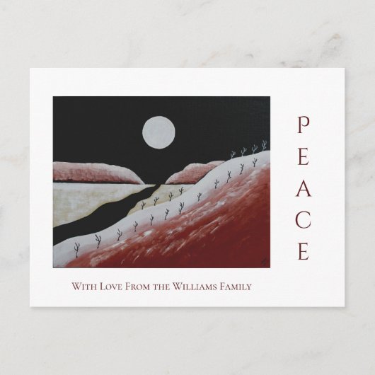 クリスマスフォークアートデザートサウスウエストピース シーズンポストカード (正面)