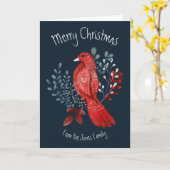 クリスマスフォークアートホリデーカードメリークリスマス カード (黄色い花)