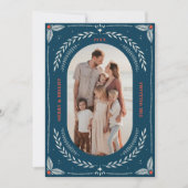 クリスマスフォークアートホリデーフォトカード 招待状 (正面)