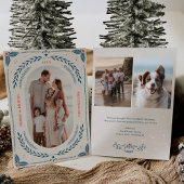 クリスマスフォークアートホリデーフォトカード 招待状