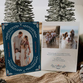 クリスマスフォークアートホリデーフォトカード 招待状