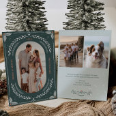 クリスマスフォークアートホリデーフォトカード 招待状