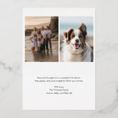 クリスマスフォークアートホリデーフォトトープバラ金ゴールド 箔招待状 (裏面)