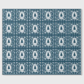 クリスマスフォークアート:スカンジナビアのドードル。 ラッピングペーパー (フラット)