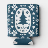 クリスマスフォークアート:スカンジナビアのドードル。 缶クーラー (裏面)