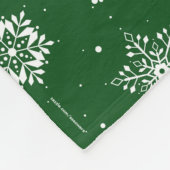 クリスマスフォークスノーフレークスグリーンフリースブランケット フリースブランケット (角)