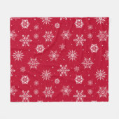 クリスマスフォークスノーフレークレッドフリースブランケット フリースブランケット (正面(横))
