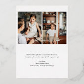 クリスマスフォークフローラフォトグリーン金ゴールド 箔シーズンカード (裏面)