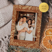 クリスマスフォークフローラフォトテラコッタ金ゴールド 箔シーズンカード