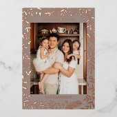 クリスマスフォークフローラフォトトープバラ金ゴールド 箔シーズンカード (正面)