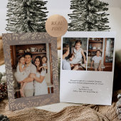 クリスマスフォークフローラフォトトープバラ金ゴールド 箔シーズンカード