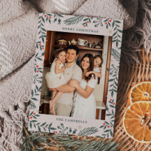 クリスマスフォークフローラフォトホリデーカード