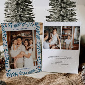 クリスマスフォークフローラフォトホリデーカード 招待状