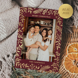 クリスマスフォークフローラフォトメルロ金ゴールド 箔シーズンカード