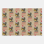 クリスマスフォークリフトトラッククラフト ラッピングペーパーシート (正面3)