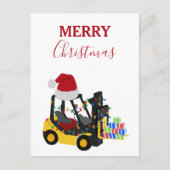 クリスマスフォークリフトトラック シーズンポストカード (正面)