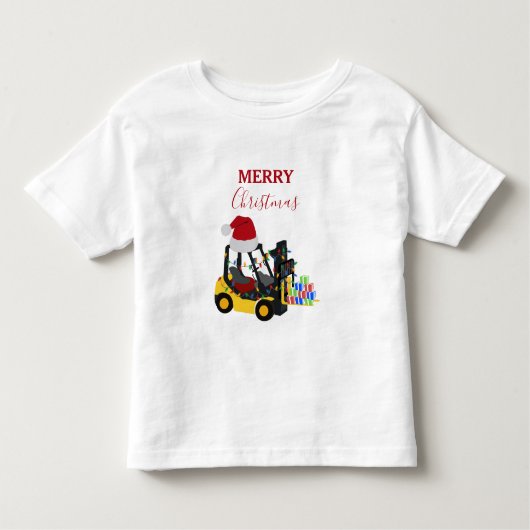 クリスマスフォークリフトトラック トドラーTシャツ (正面)