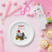 クリスマスフォークリフトトラック ペーパープレート (パーティー)