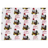 クリスマスフォークリフトトラック ラージペーパーバッグ (正面)