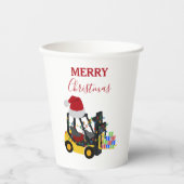 クリスマスフォークリフトトラック 紙コップ (正面)