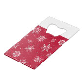 クリスマスフォーク雪片レッド クレジットカード栓抜き (裏面アングル)