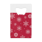 クリスマスフォーク雪片レッド クレジットカード栓抜き (裏面)