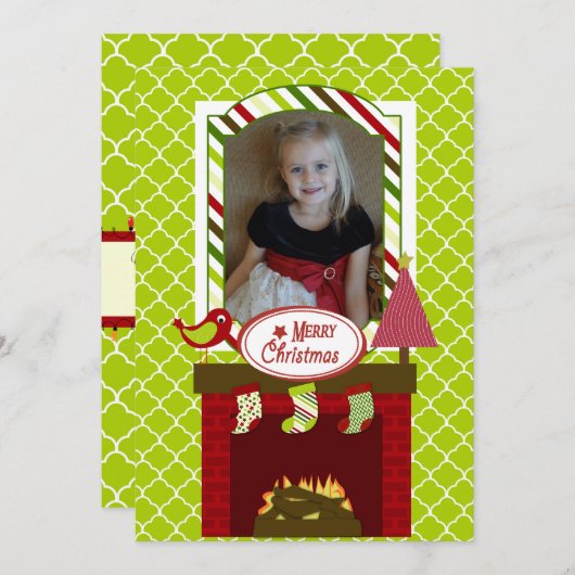 クリスマスフカスタマイズァレスホリデー写真カード シーズンカード (正面/裏面)