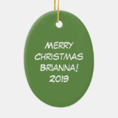 クリスマスフクロウが可愛い セラミックオーナメント (裏面)