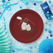 クリスマスフクロウが可愛い ペーパープレート (パーティー)