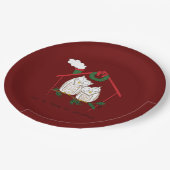クリスマスフクロウが可愛い ペーパープレート (アングル)