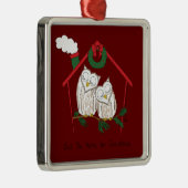 クリスマスフクロウが可愛い メタルオーナメント (右)