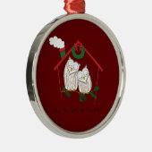 クリスマスフクロウが可愛い メタルオーナメント (右)