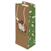 クリスマスフクロウが可愛い ワインギフトバッグ (裏面アングル)