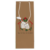 クリスマスフクロウが可愛い ワインギフトバッグ (裏面)