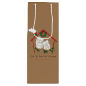 クリスマスフクロウが可愛い ワインギフトバッグ (正面)