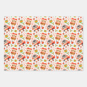 クリスマスフクロウとペンギン包装紙セット3 ラッピングペーパーシート (正面)