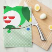 クリスマスフクロウのトレンド キッチンタオル (四つ折り)