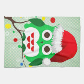 クリスマスフクロウのトレンド キッチンタオル (横)
