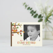 クリスマスフクロウの休日/クリスマスポストカード シーズンポストカード (スタンド正面)