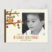 クリスマスフクロウの休日/クリスマスポストカード シーズンポストカード (正面)