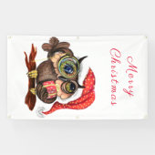 クリスマスフクロウの旗 横断幕 (横)