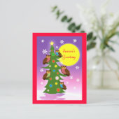 クリスマスフクロウの木 シーズンポストカード (スタンド正面)