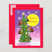 クリスマスフクロウの木 シーズンポストカード (正面/裏面)