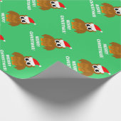 クリスマスフクロウの漫画のラッピング紙 ラッピングペーパー (角)