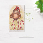 クリスマスフクロウの贈り物ラベル (デスク)