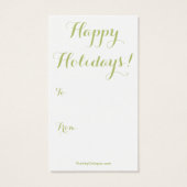 クリスマスフクロウの贈り物ラベル (裏面)