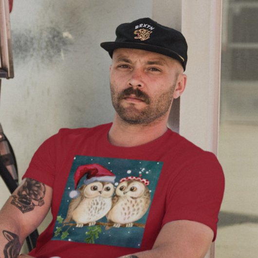 クリスマスフクロウはTシャツを巻く Tシャツ